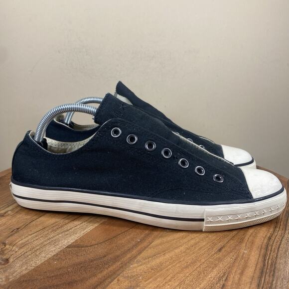 Converse John Varvatos Mens Black Size 10 Laceless Low Top Slip On Shoes - Picture 1 of 10